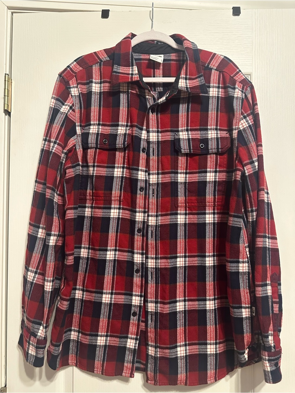Men's Red Plaid Button-Up Shirt - Classic Flannel